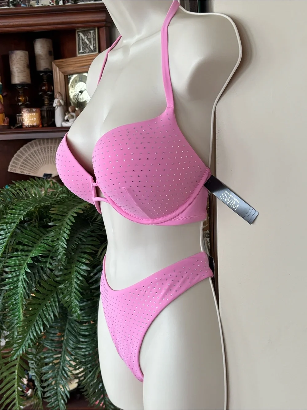 Brand New Victoria's Secret Swim Bombshell Bra Push Up Bikini Brazilian Pink